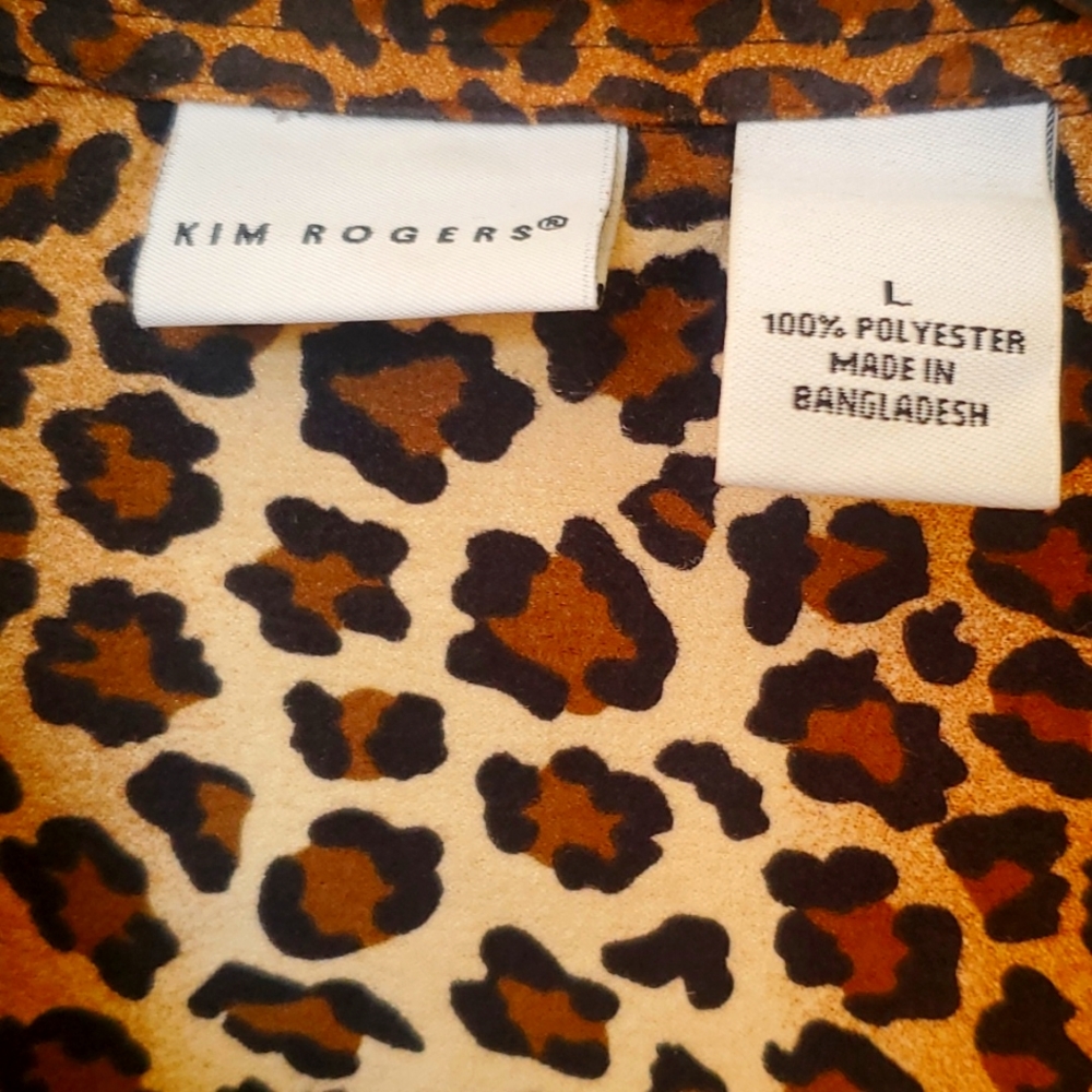 Leopard print, suede like feel.